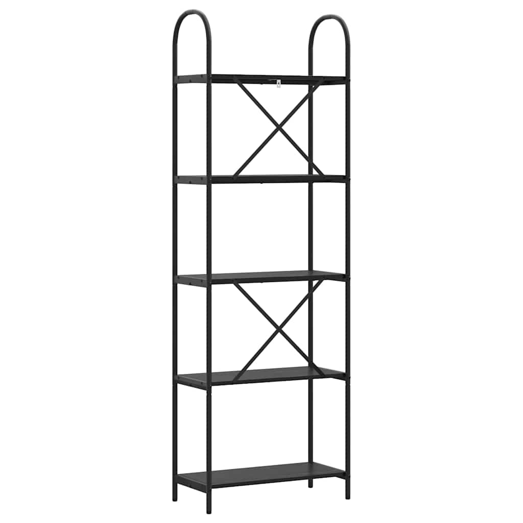 Könyvespolc 5 szintes 60 x 30 x 183 cm Szerelt fa Fekete tölgy