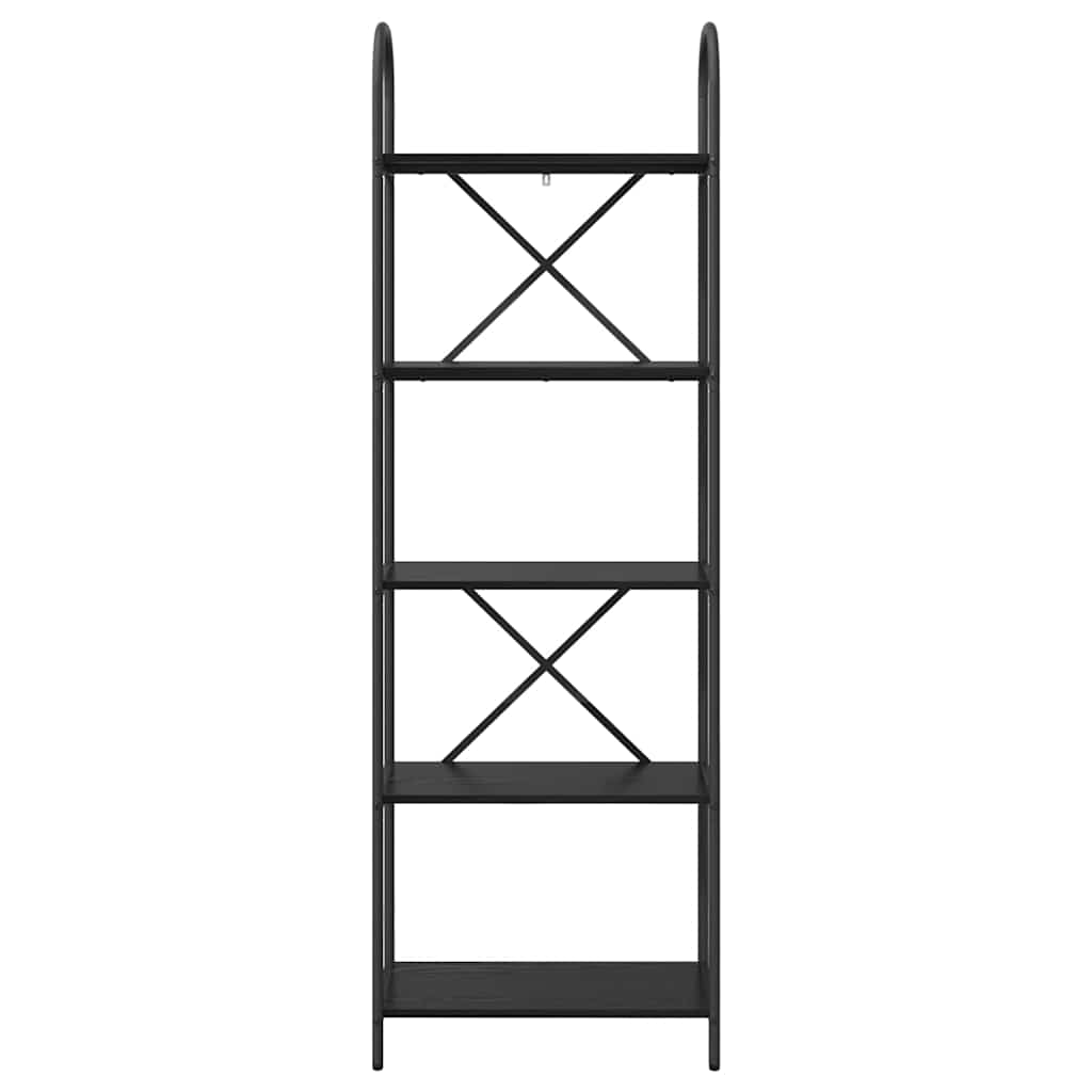 Könyvespolc 5 szintes 60 x 30 x 183 cm Szerelt fa Fekete tölgy