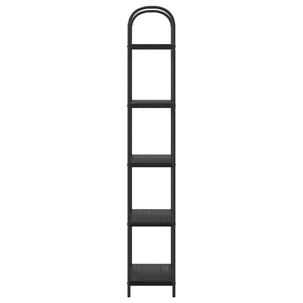 Könyvespolc 5 szintes 60 x 30 x 183 cm Szerelt fa Fekete tölgy