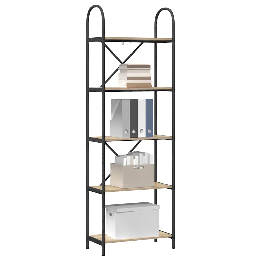 Könyvespolc 5 szintes 60 x 30 x 183 cm Szerelt fa Sonoma tölgy