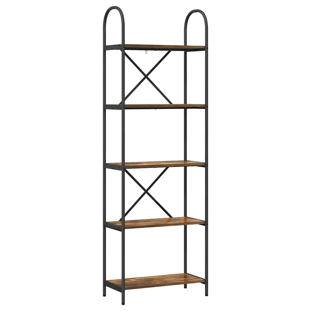 Könyvespolc 5 szintes 60 x 30 x 183 cm Szerelt fa Füstölt tölgy