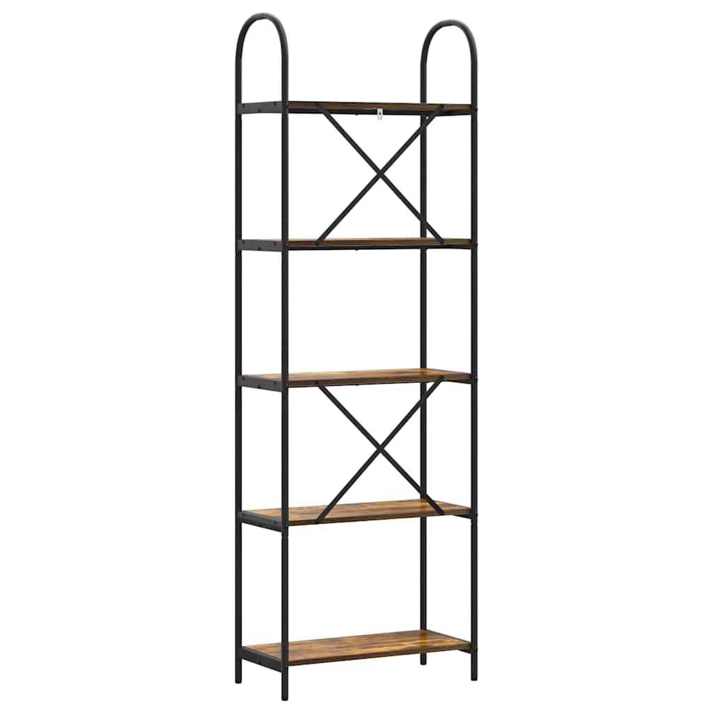 Könyvespolc 5 szintes 60 x 30 x 183 cm Szerelt fa Füstölt tölgy