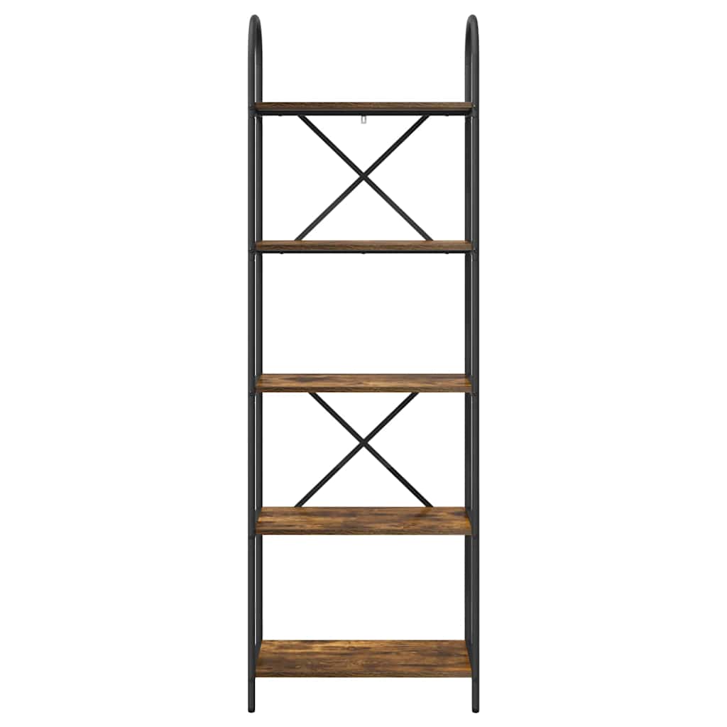 Könyvespolc 5 szintes 60 x 30 x 183 cm Szerelt fa Füstölt tölgy