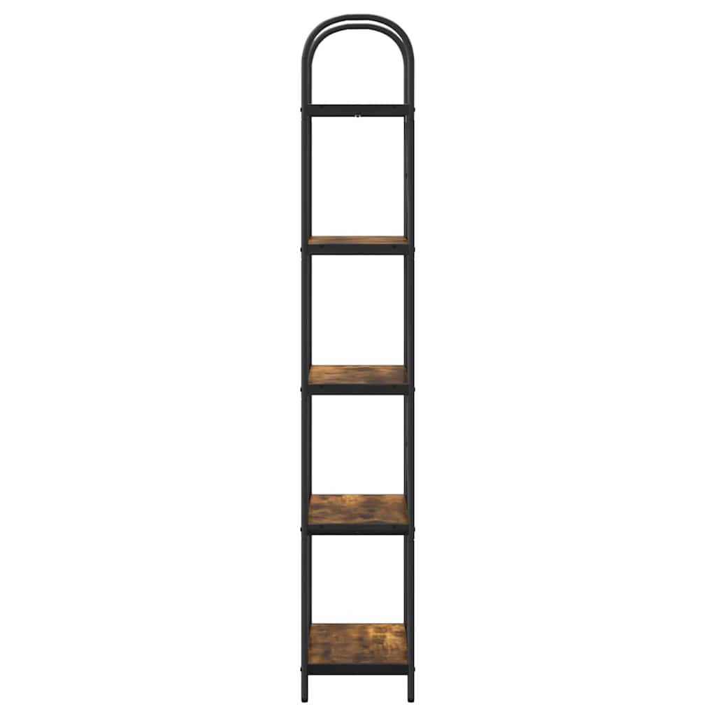Könyvespolc 5 szintes 60 x 30 x 183 cm Szerelt fa Füstölt tölgy