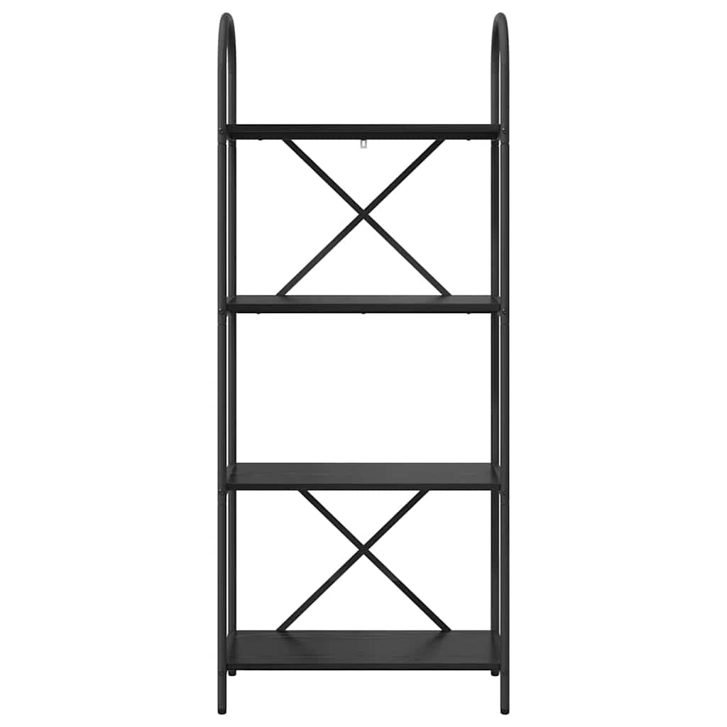 Könyvespolc 4 szintes 60 x 30 x 146 cm Szerelt fa Fekete tölgy