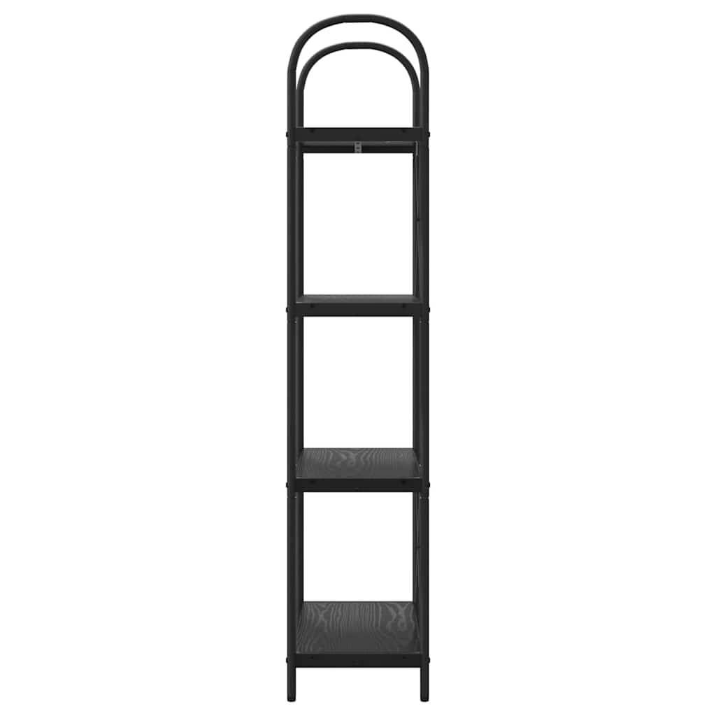 Könyvespolc 4 szintes 60 x 30 x 146 cm Szerelt fa Fekete tölgy