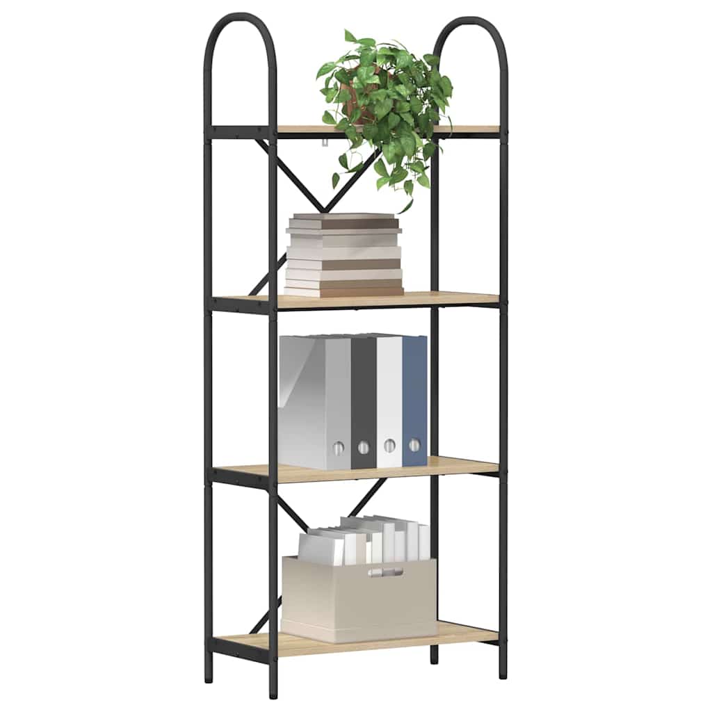 Könyvespolc 4 szintes 60 x 30 x 146 cm Szerelt fa Sonoma tölgy