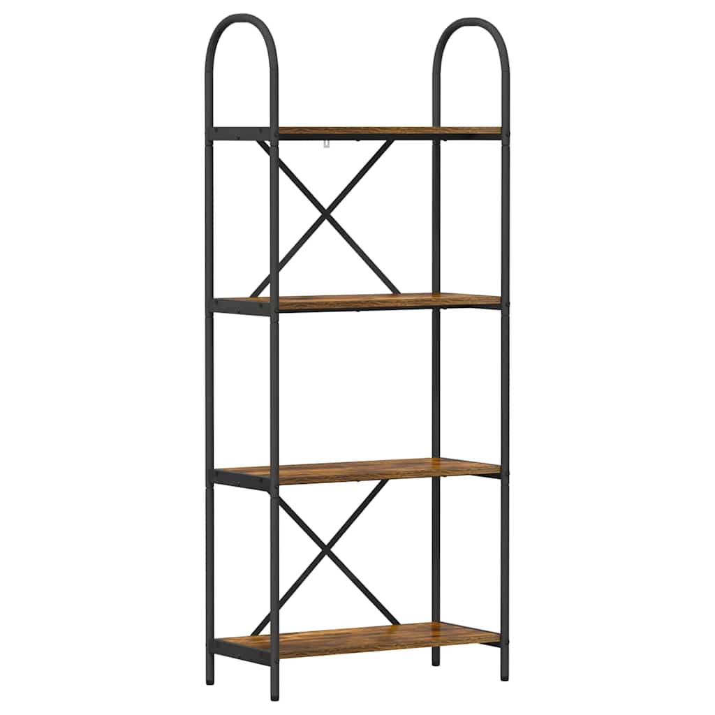 Könyvespolc 4 szintes 60 x 30 x 146 cm Szerelt fa Füstölt tölgy