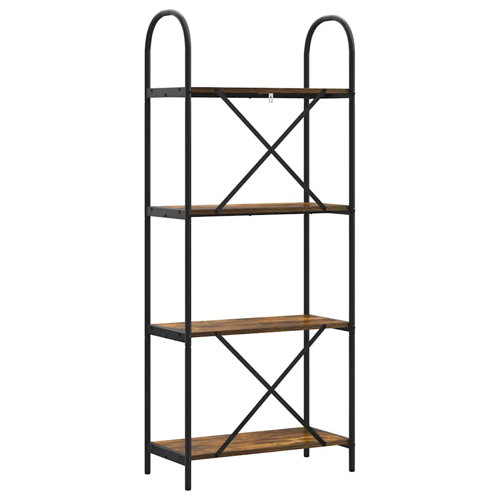 Könyvespolc 4 szintes 60 x 30 x 146 cm Szerelt fa Füstölt tölgy