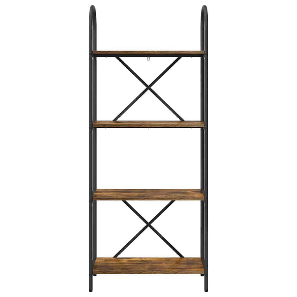 Könyvespolc 4 szintes 60 x 30 x 146 cm Szerelt fa Füstölt tölgy