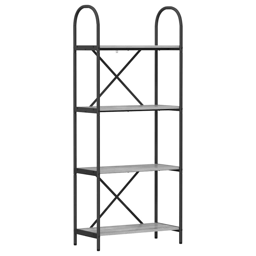 Könyvespolc 4 szintes 60 x 30 x 146 cm Szerelt fa Szürke Sonoma
