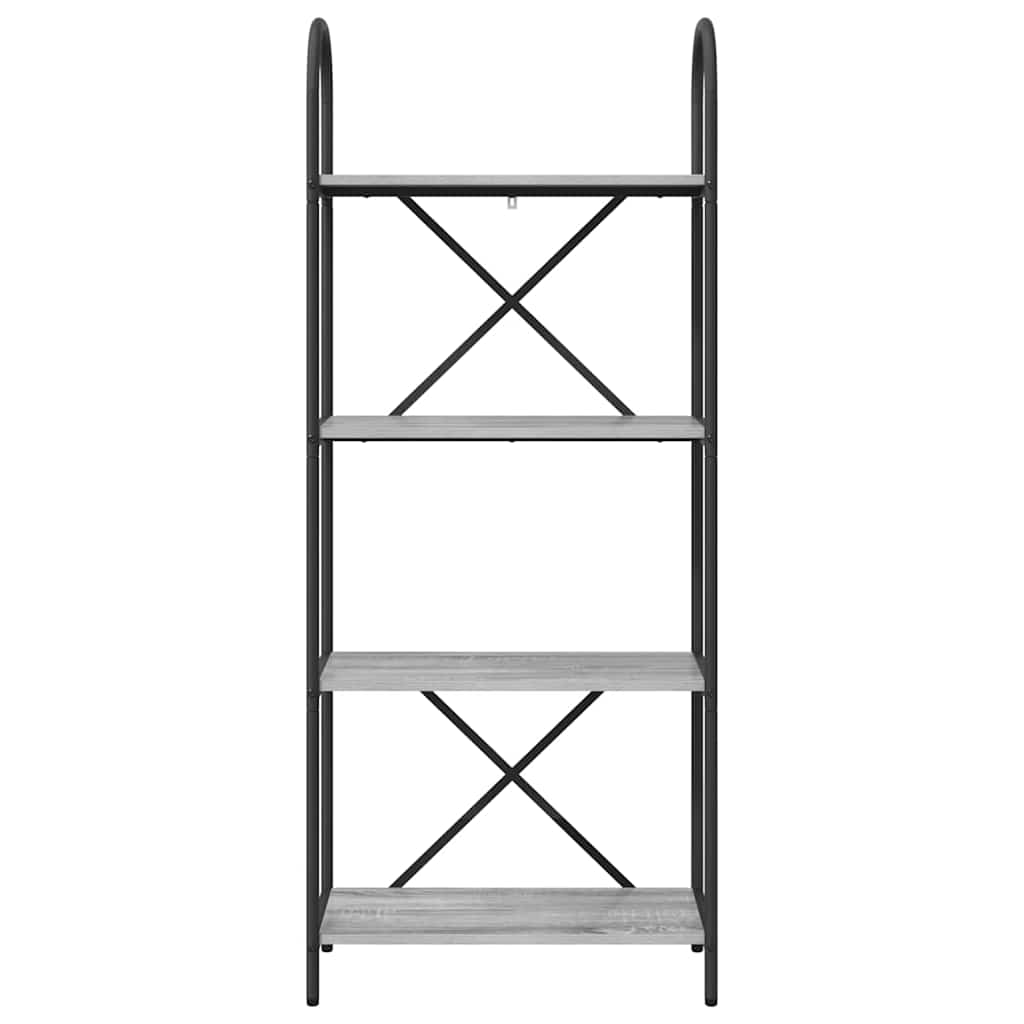 Könyvespolc 4 szintes 60 x 30 x 146 cm Szerelt fa Szürke Sonoma