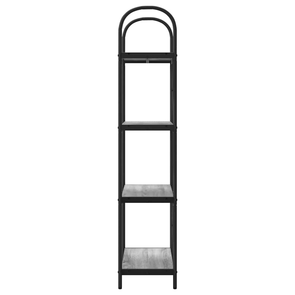 Könyvespolc 4 szintes 60 x 30 x 146 cm Szerelt fa Szürke Sonoma
