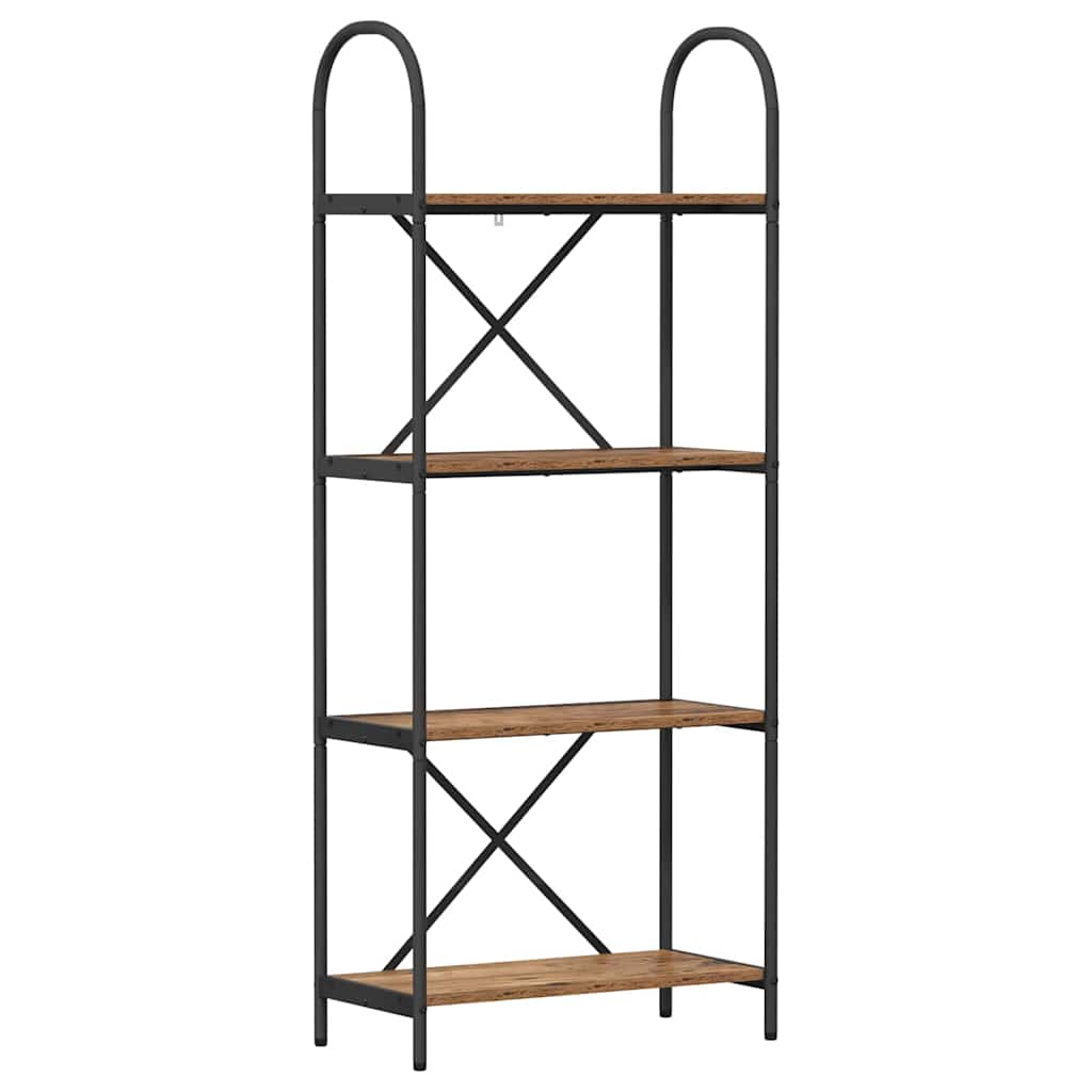 Könyvespolc 4 szintes 60 x 30 x 146 cm Szerelt fa Öreg fa