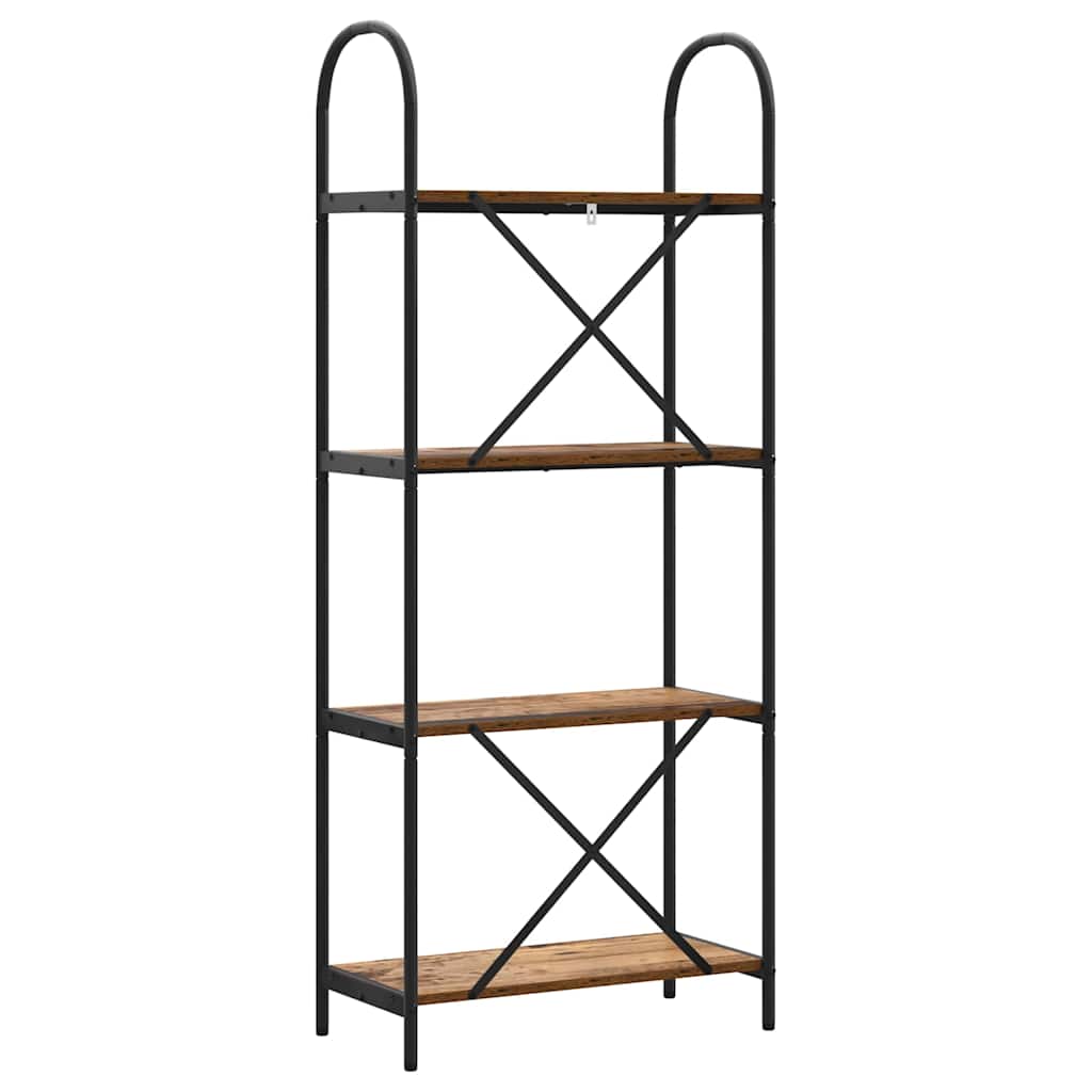 Könyvespolc 4 szintes 60 x 30 x 146 cm Szerelt fa Öreg fa
