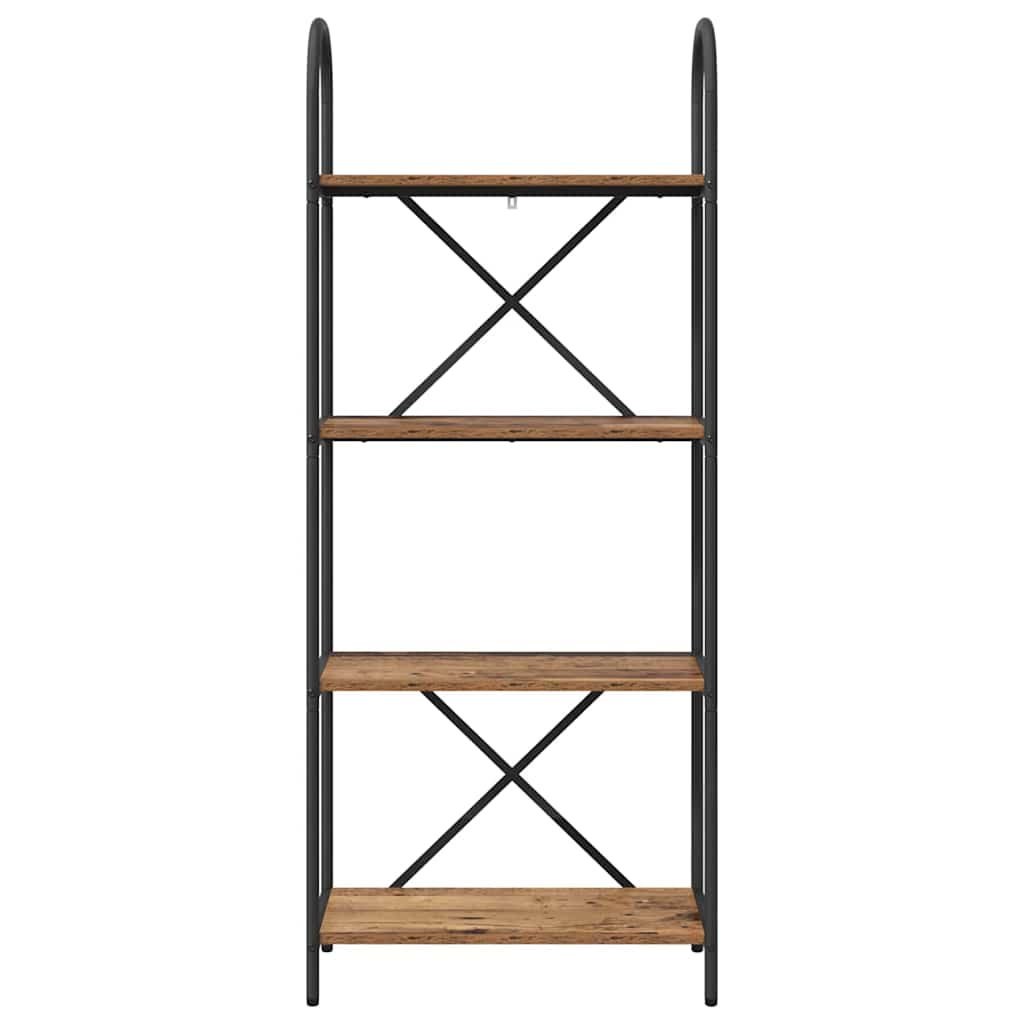 Könyvespolc 4 szintes 60 x 30 x 146 cm Szerelt fa Öreg fa