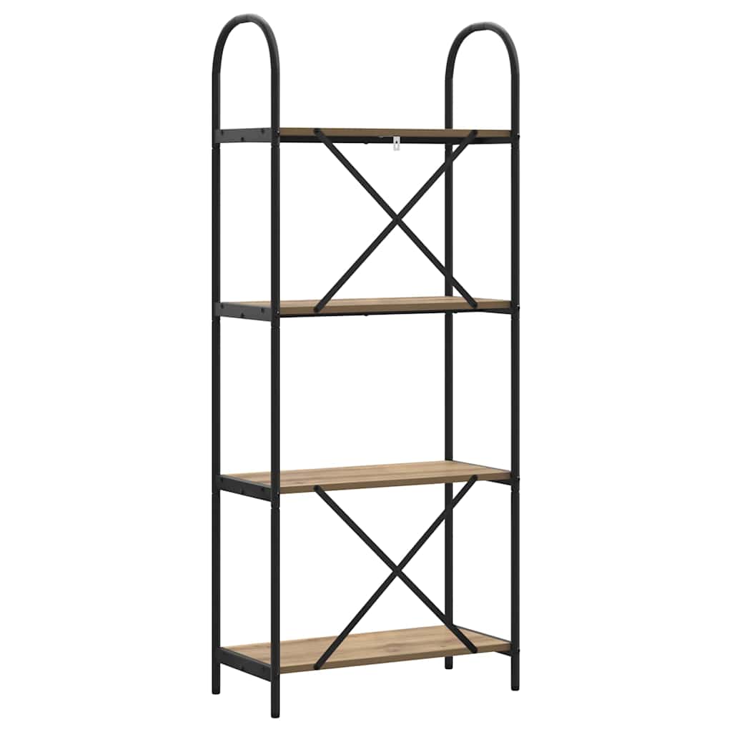 Könyvespolc 4 szintes 60 x 30 x 146 cm Szerelt fa Artisan tölgy