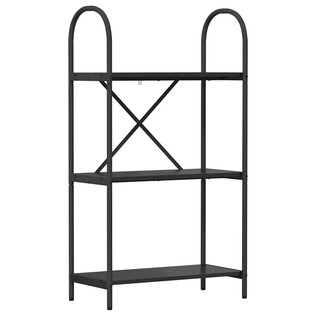 Könyvespolc 3 szintes 60 x 30 x 109 cm Szerelt fa Fekete tölgy
