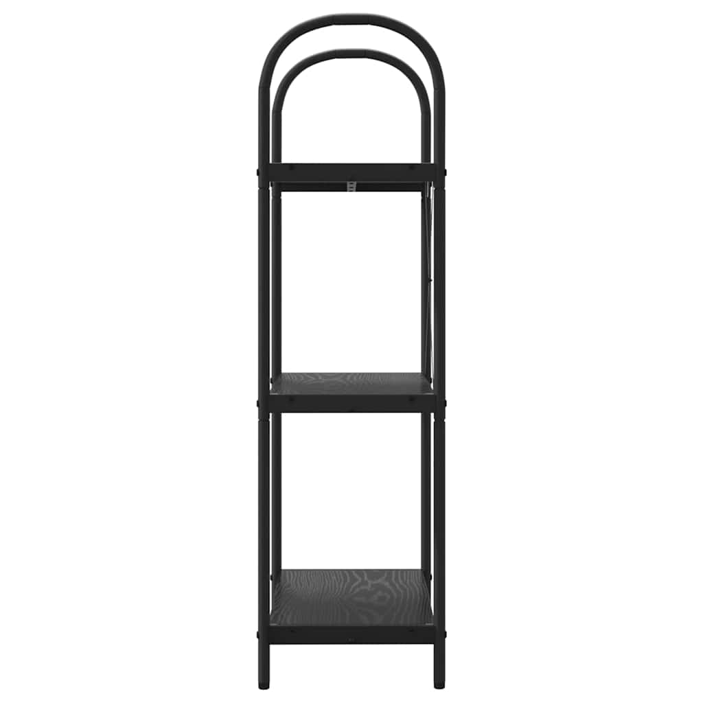 Könyvespolc 3 szintes 60 x 30 x 109 cm Szerelt fa Fekete tölgy