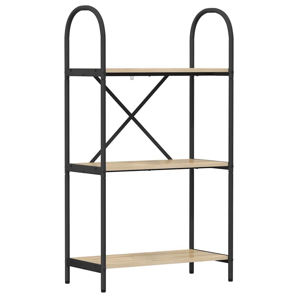 Könyvespolc 3 szintes 60 x 30 x 109 cm Szerelt fa Sonoma tölgy