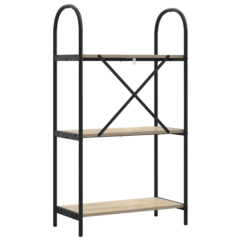 Könyvespolc 3 szintes 60 x 30 x 109 cm Szerelt fa Sonoma tölgy