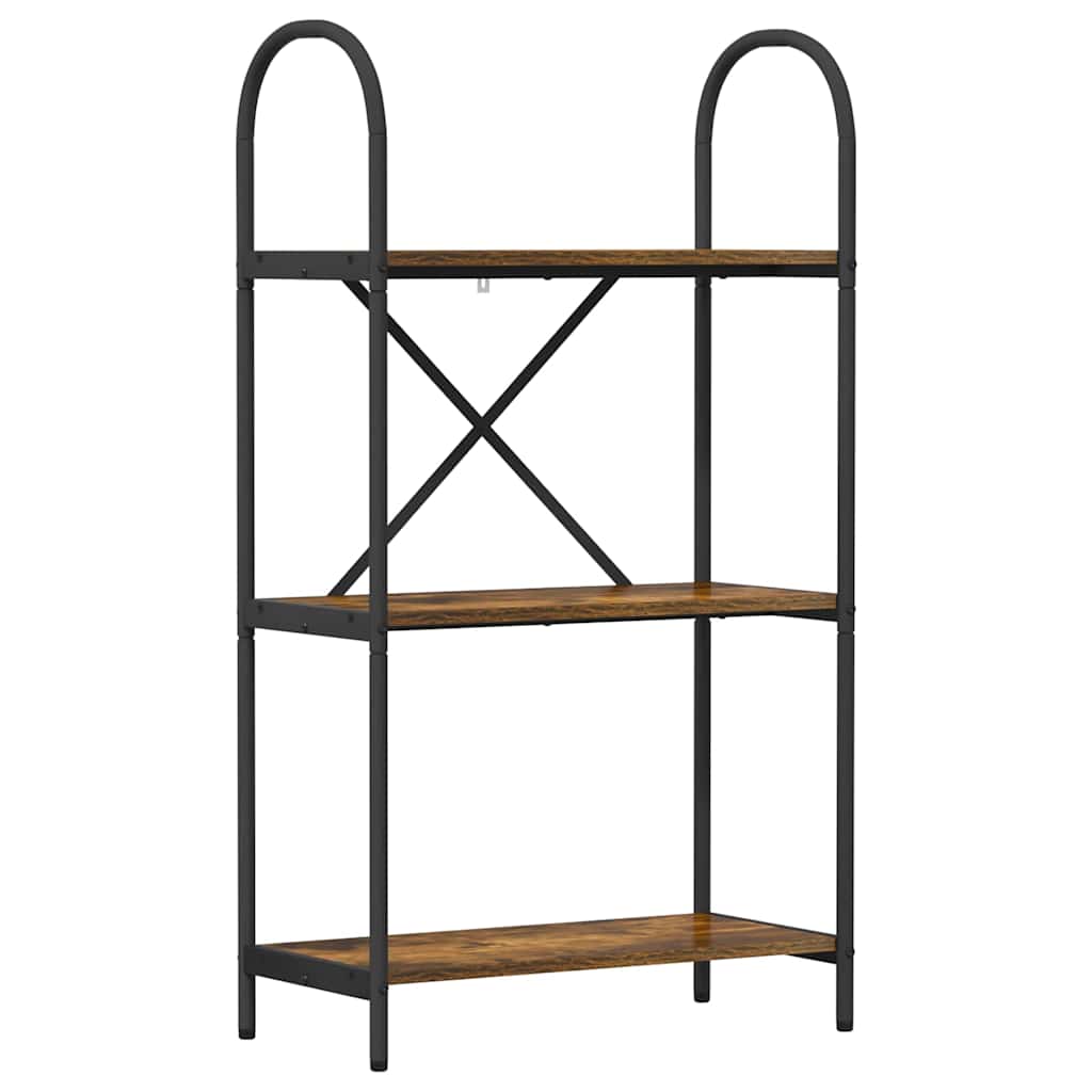 Könyvespolc 3 szintes 60 x 30 x 109 cm Szerelt fa Füstölt tölgy