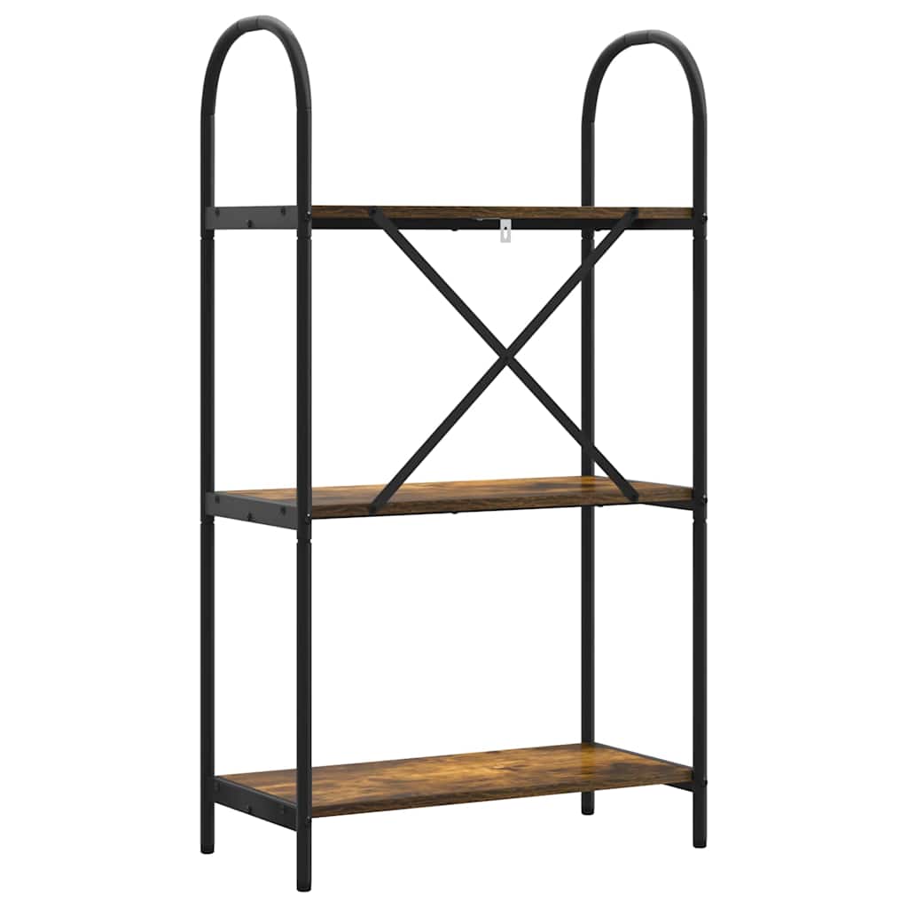 Könyvespolc 3 szintes 60 x 30 x 109 cm Szerelt fa Füstölt tölgy