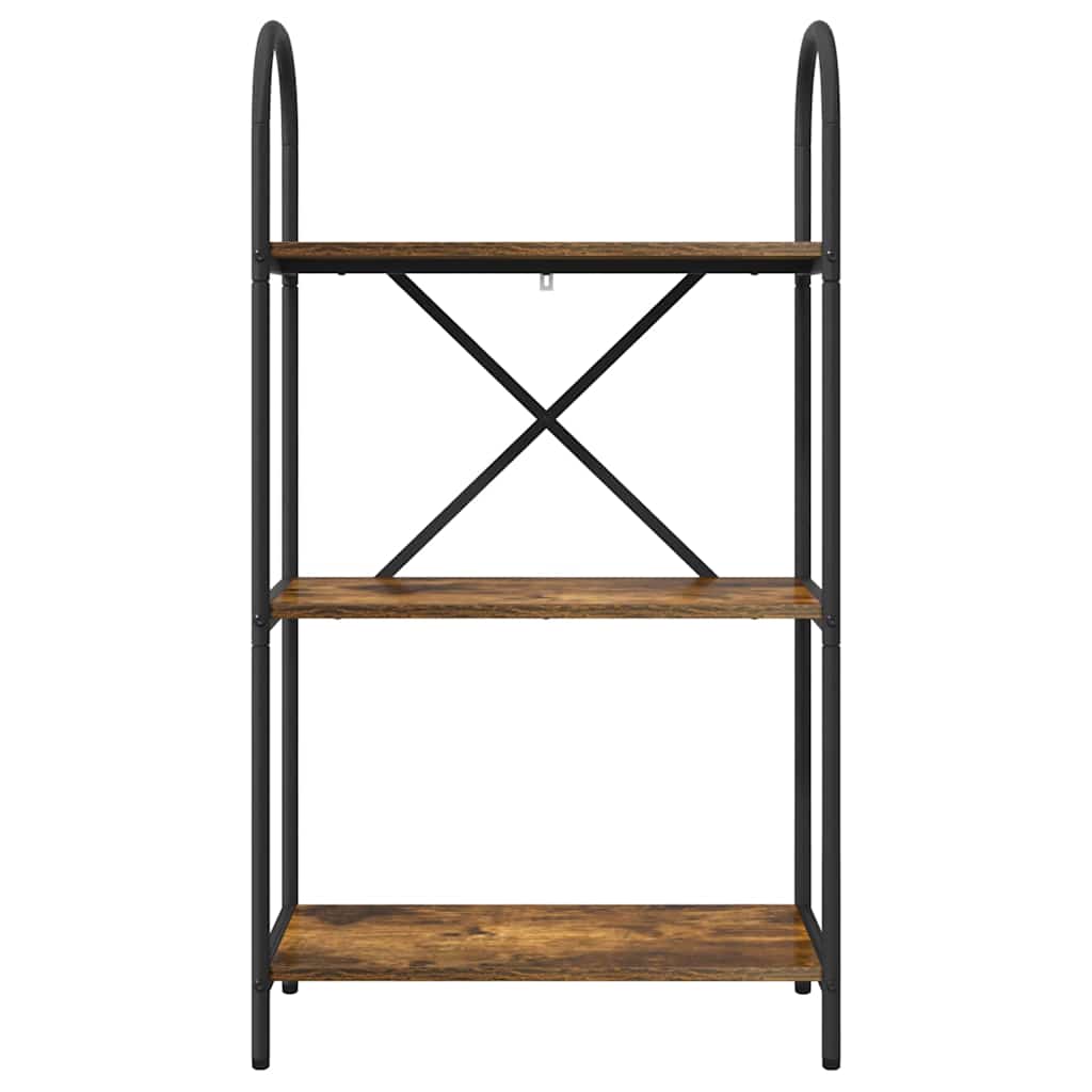 Könyvespolc 3 szintes 60 x 30 x 109 cm Szerelt fa Füstölt tölgy