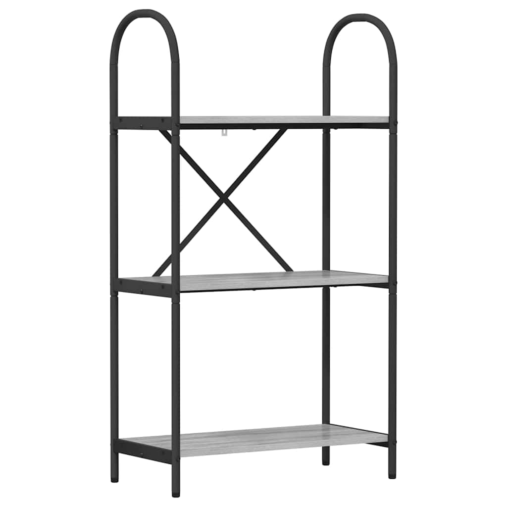Könyvespolc 3 szintes 60 x 30 x 109 cm Szerelt fa Szürke Sonoma