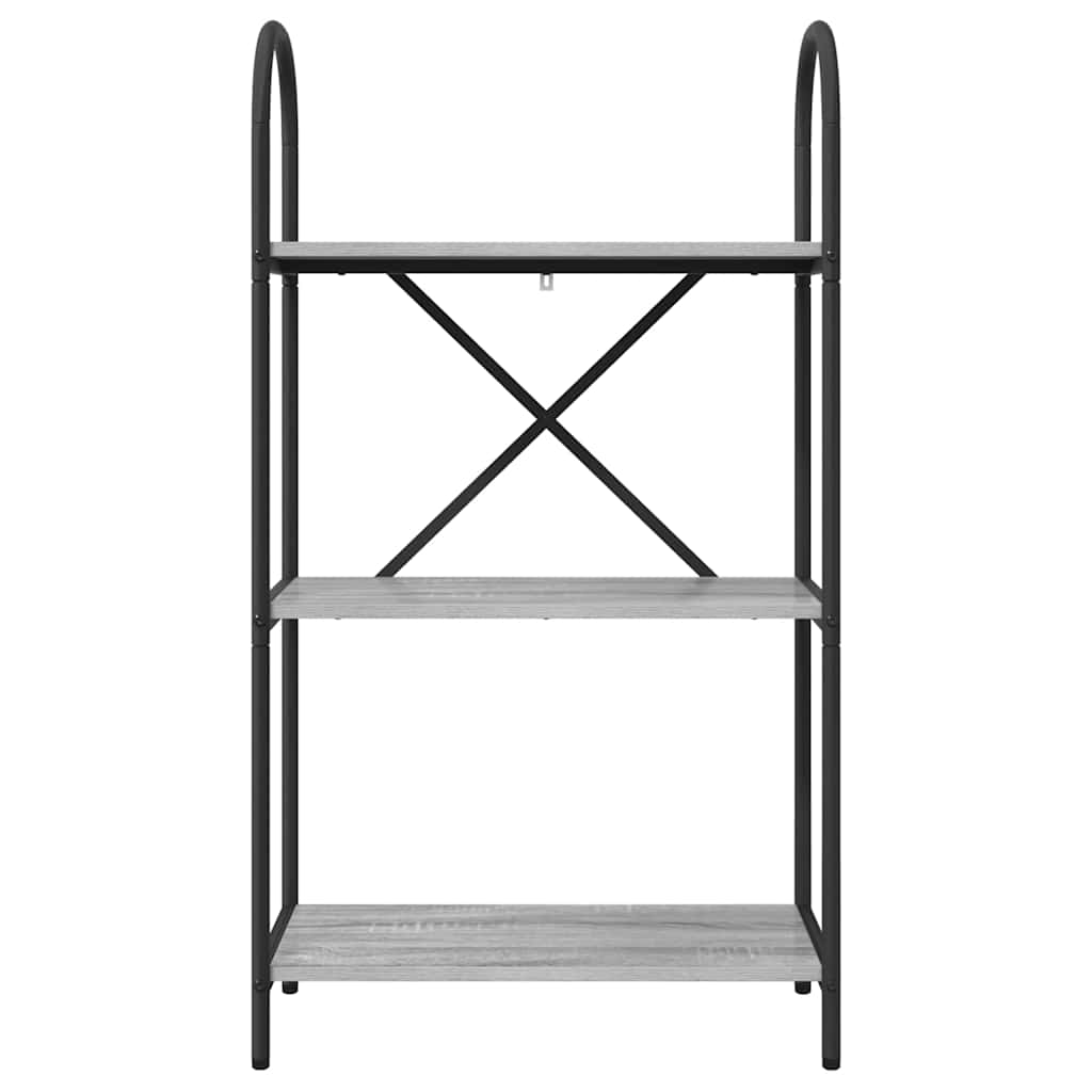 Könyvespolc 3 szintes 60 x 30 x 109 cm Szerelt fa Szürke Sonoma