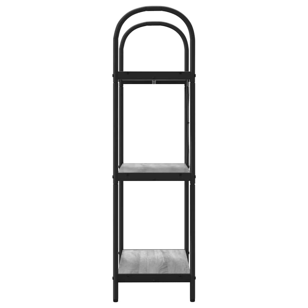 Könyvespolc 3 szintes 60 x 30 x 109 cm Szerelt fa Szürke Sonoma
