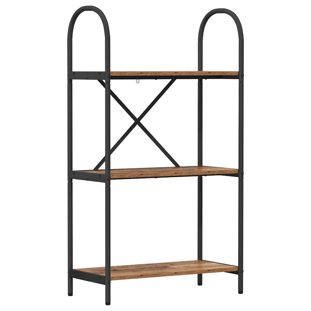Könyvespolc 3 szintes 60 x 30 x 109 cm Szerelt fa Öreg fa