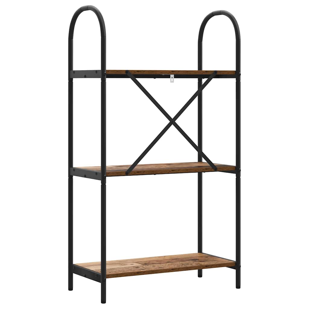 Könyvespolc 3 szintes 60 x 30 x 109 cm Szerelt fa Öreg fa