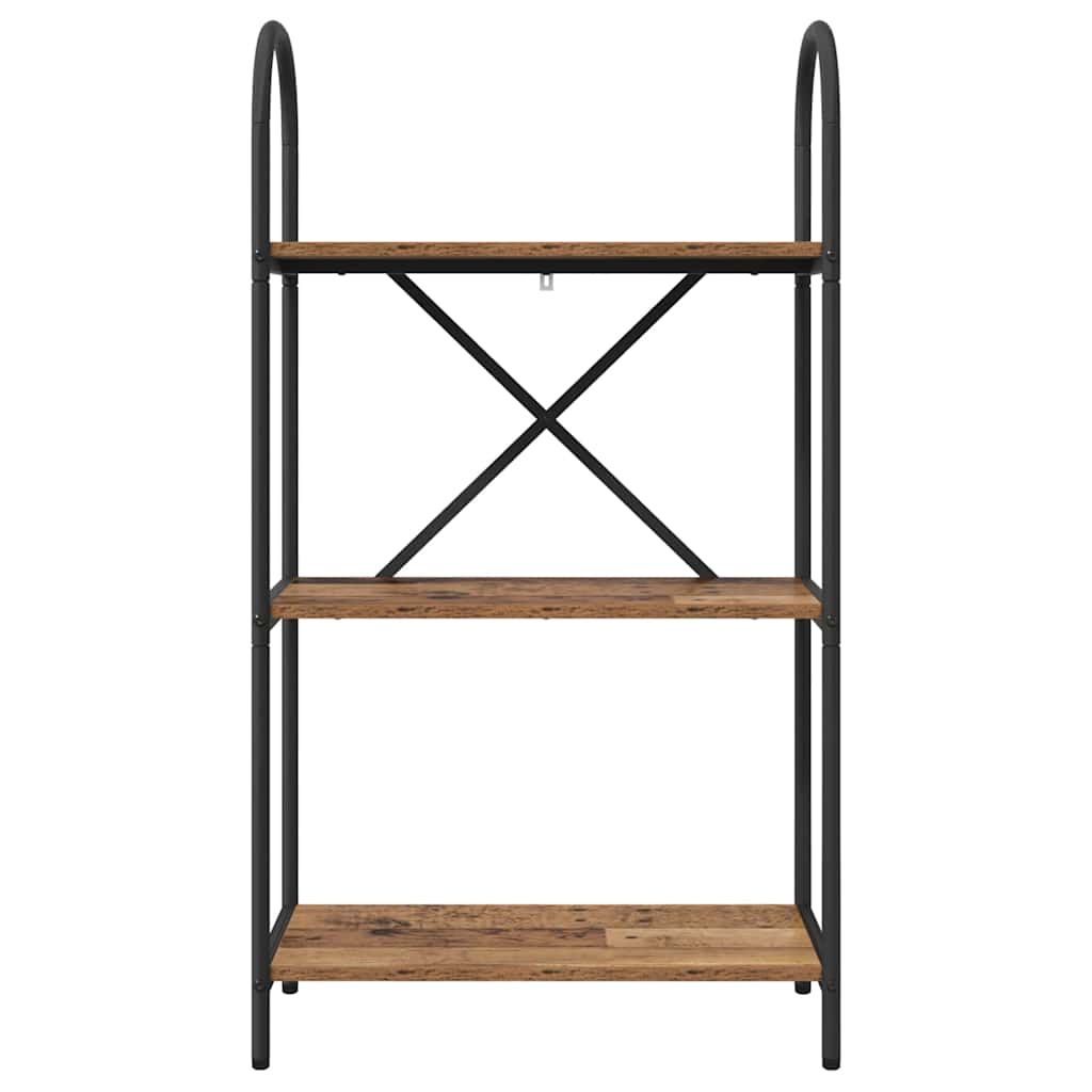 Könyvespolc 3 szintes 60 x 30 x 109 cm Szerelt fa Öreg fa