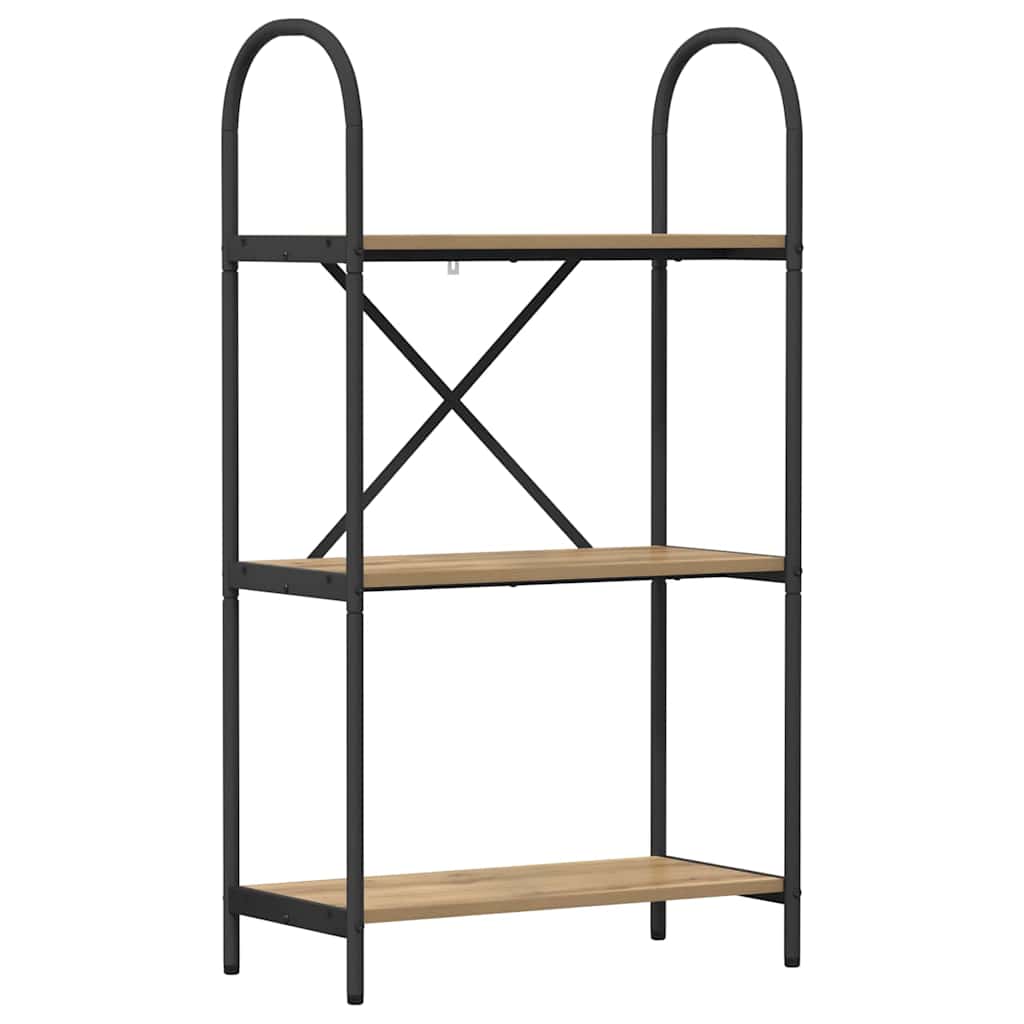 Könyvespolc 3 szintes 60 x 30 x 109 cm Szerelt fa Artisan tölgy