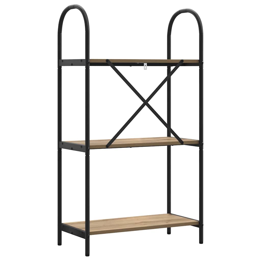 Könyvespolc 3 szintes 60 x 30 x 109 cm Szerelt fa Artisan tölgy