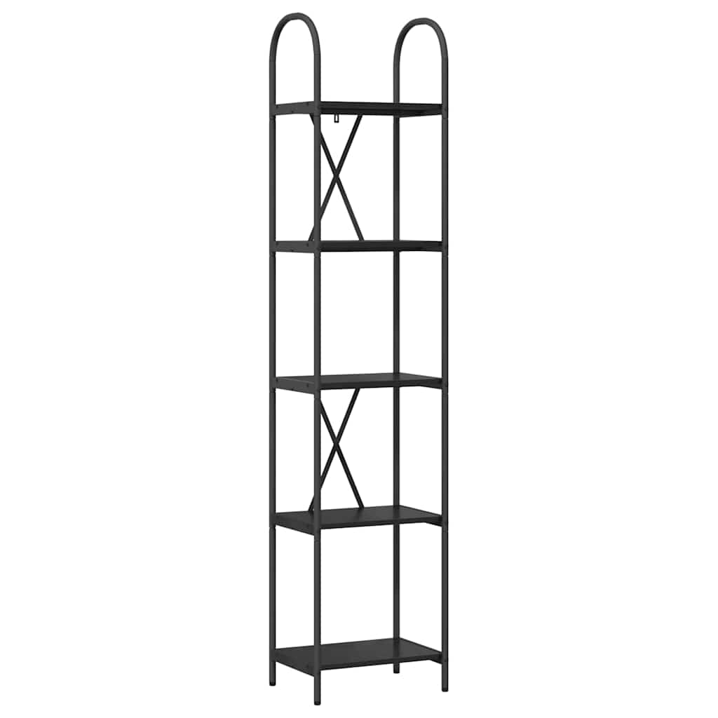 Könyvespolc 5 szintes 40 x 30 x 183 cm Szerelt fa Fekete tölgy