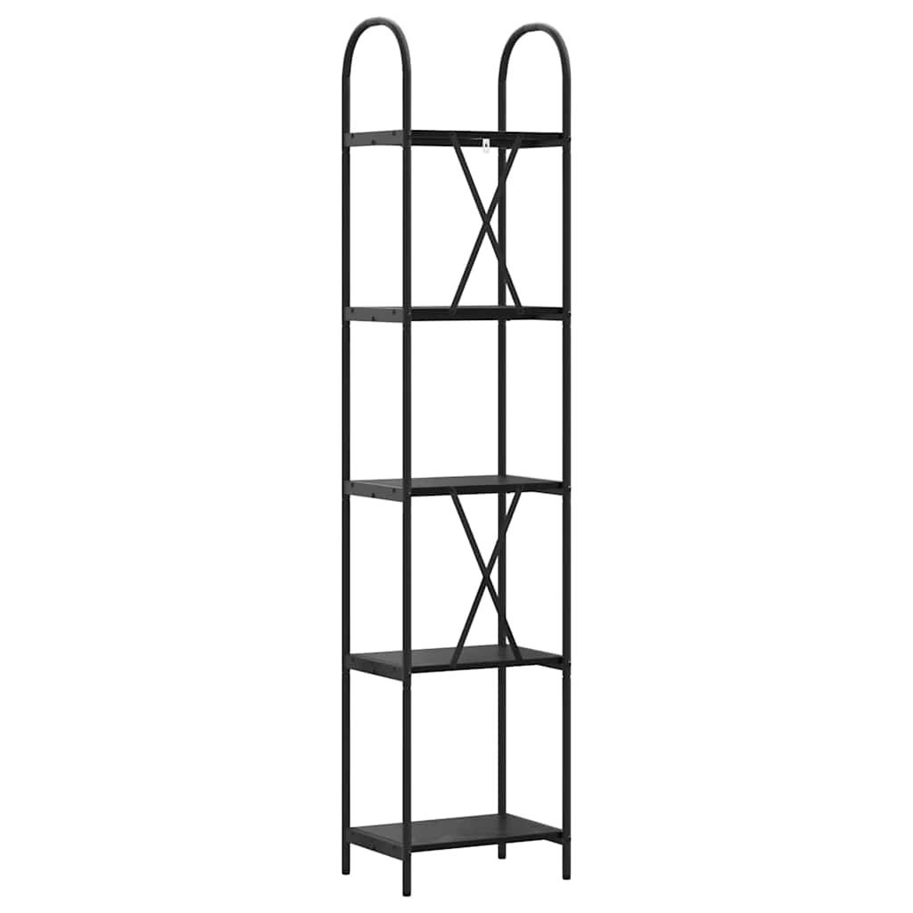 Könyvespolc 5 szintes 40 x 30 x 183 cm Szerelt fa Fekete tölgy