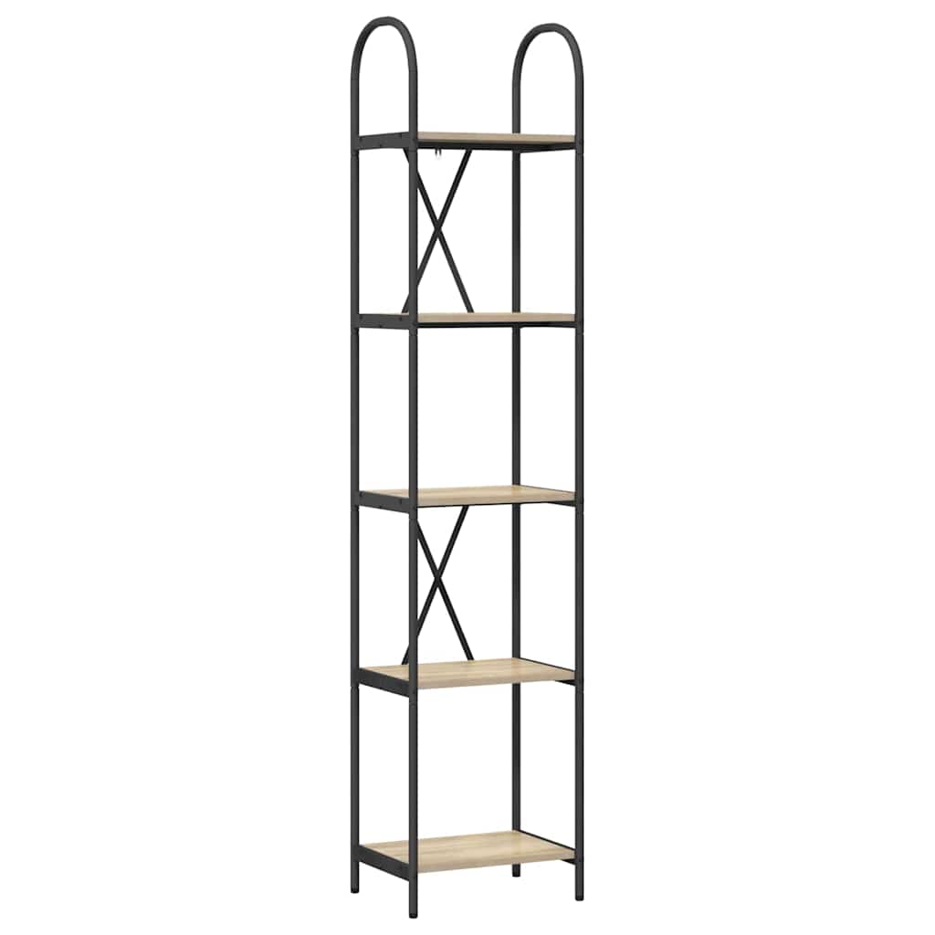 Könyvespolc 5 szintes 40 x 30 x 183 cm Szerelt fa Sonoma tölgy