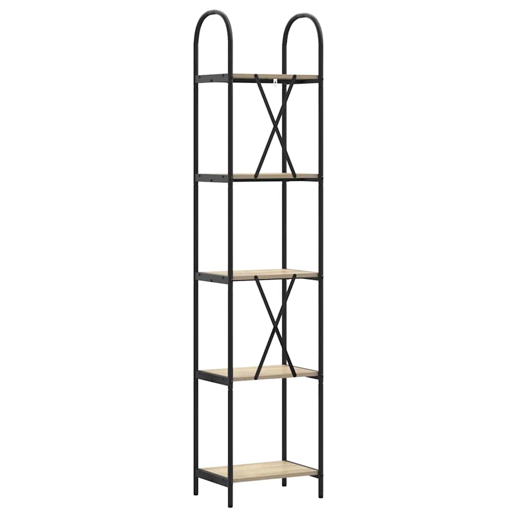Könyvespolc 5 szintes 40 x 30 x 183 cm Szerelt fa Sonoma tölgy