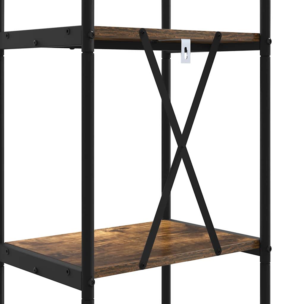 Könyvespolc 5 szintes 40 x 30 x 183 cm Szerelt fa Füstölt tölgy