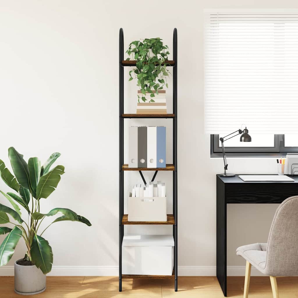 Könyvespolc 5 szintes 40 x 30 x 183 cm Szerelt fa Füstölt tölgy