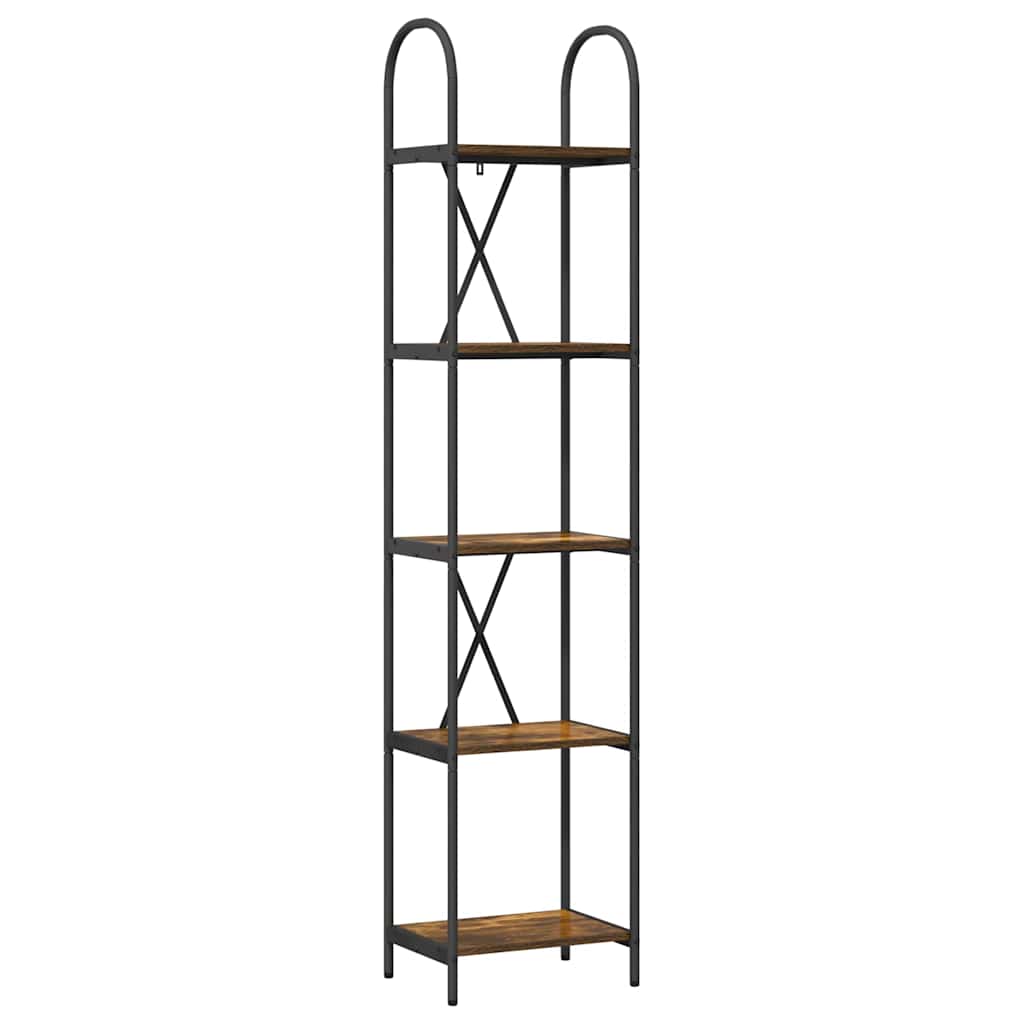 Könyvespolc 5 szintes 40 x 30 x 183 cm Szerelt fa Füstölt tölgy