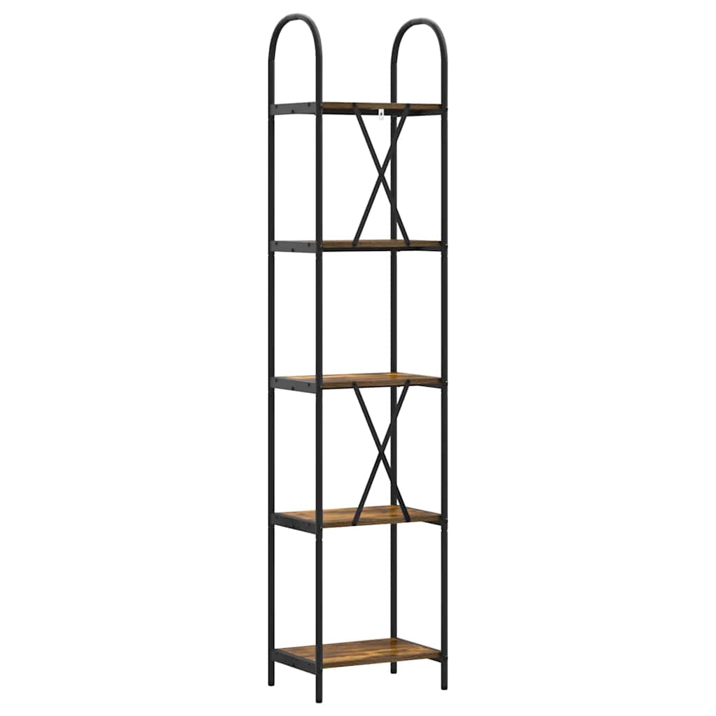 Könyvespolc 5 szintes 40 x 30 x 183 cm Szerelt fa Füstölt tölgy