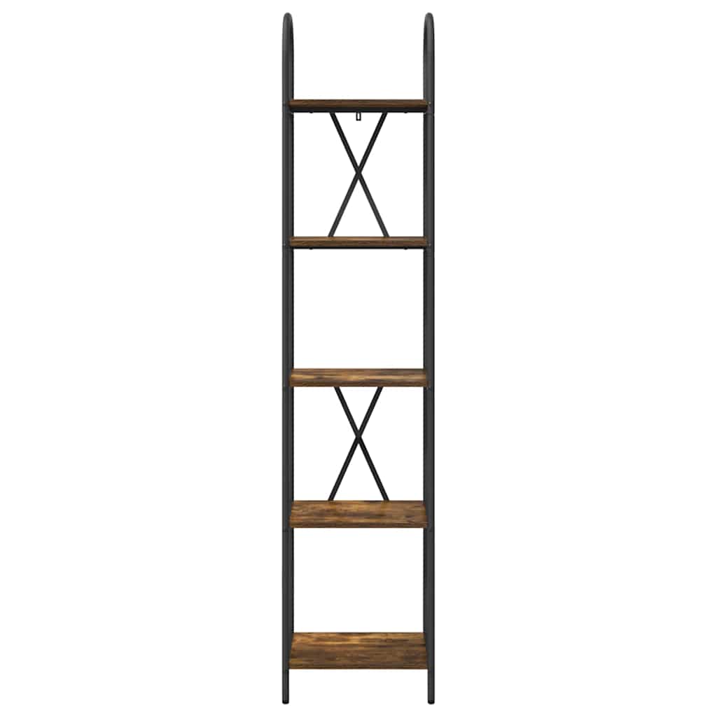 Könyvespolc 5 szintes 40 x 30 x 183 cm Szerelt fa Füstölt tölgy