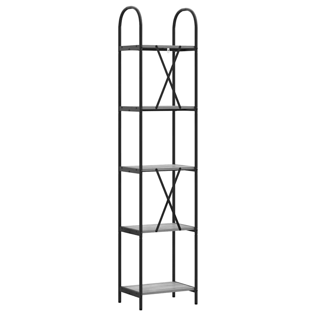Könyvespolc 5 szintes 40 x 30 x 183 cm Szerelt fa Szürke Sonoma