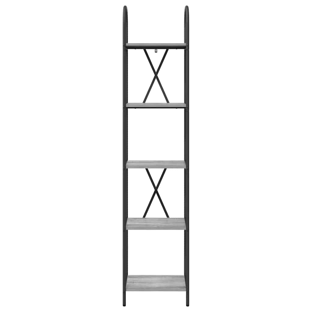 Könyvespolc 5 szintes 40 x 30 x 183 cm Szerelt fa Szürke Sonoma