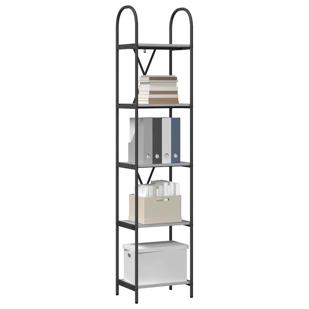 Könyvespolc 5 szintes 40 x 30 x 183 cm Szerelt fa Szürke Sonoma