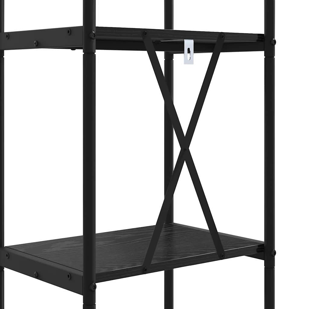 Könyvespolc 4 szintes 40 x 30 x 146 cm Szerelt fa Fekete tölgy