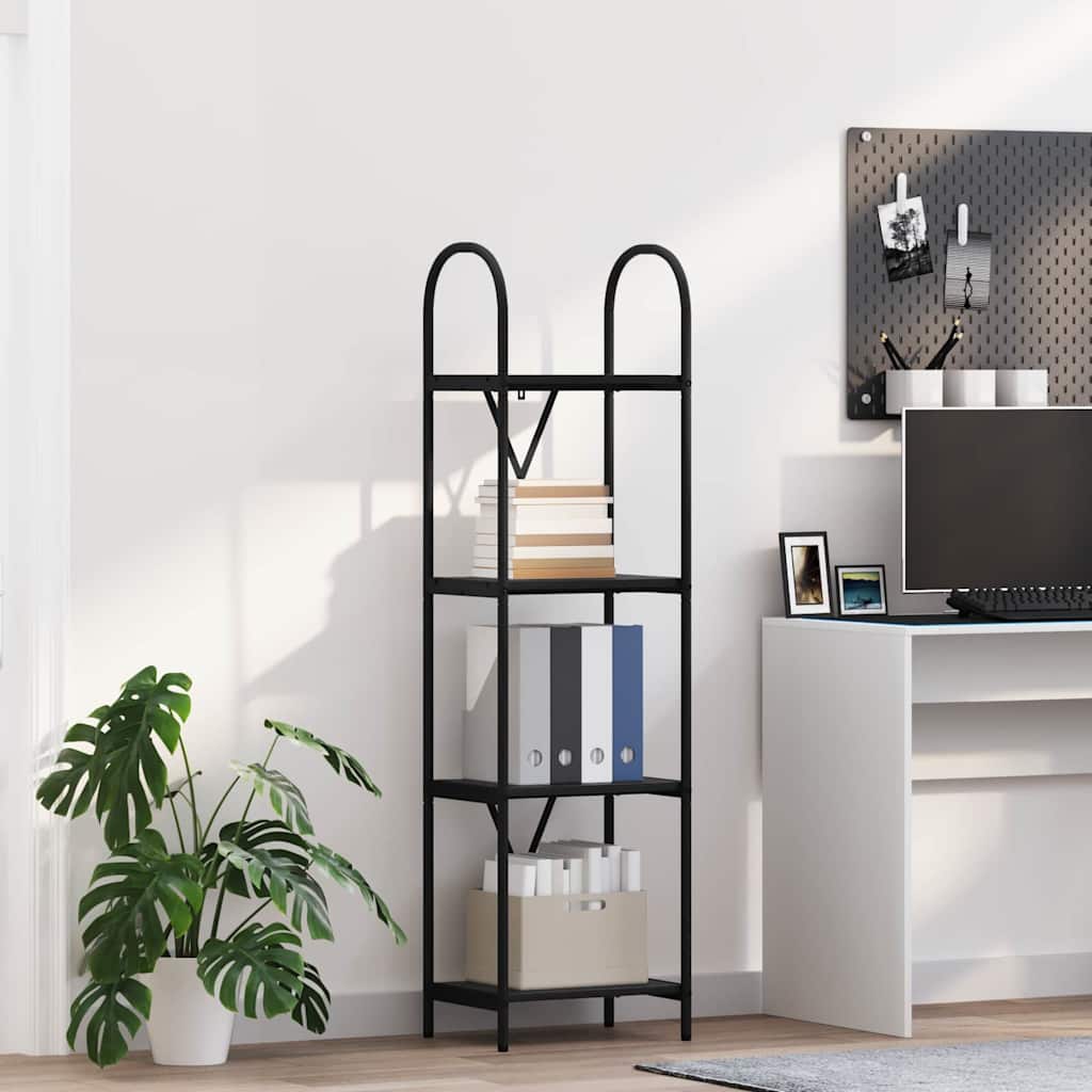 Könyvespolc 4 szintes 40 x 30 x 146 cm Szerelt fa Fekete tölgy